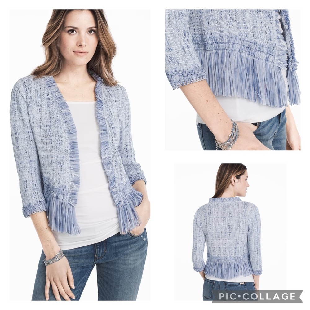 White House Black Market Fringe Sweater Jacket
